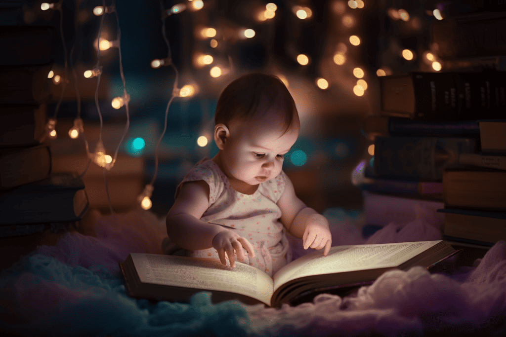 baby-reading-thick-books