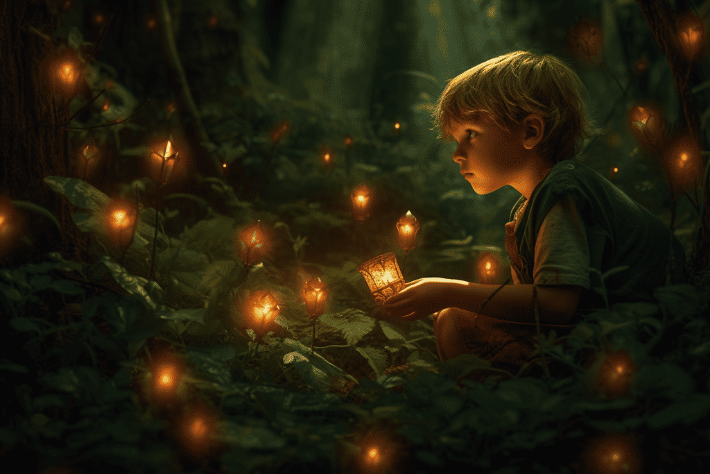 curious-child-exploring-the-hidden-corners-of-a-magical-forest