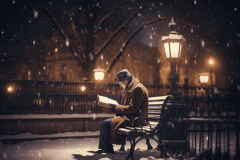 businessman reading a book while sitting on a park bench