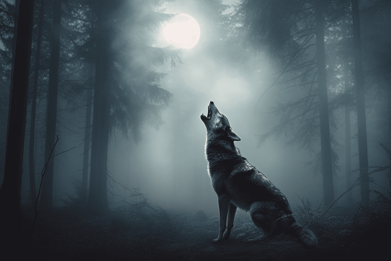 lone-wolf-howling-at-night-sky